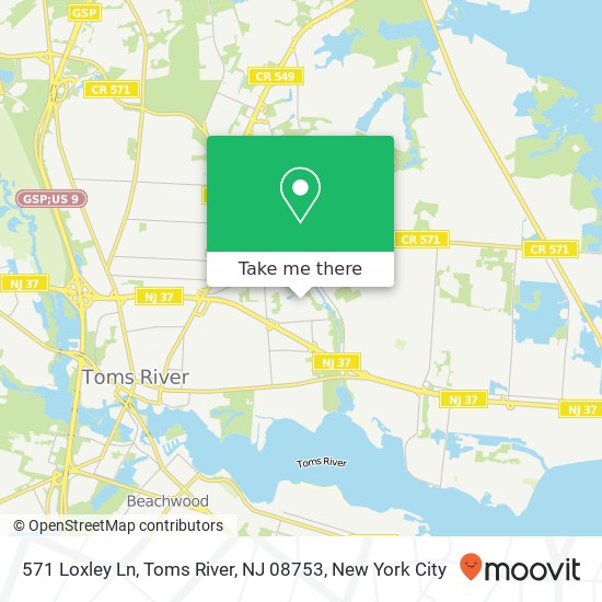 571 Loxley Ln, Toms River, NJ 08753 map