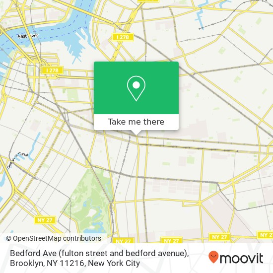 Mapa de Bedford Ave (fulton street and bedford avenue), Brooklyn, NY 11216