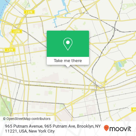 965 Putnam Avenue, 965 Putnam Ave, Brooklyn, NY 11221, USA map