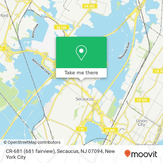 CR-681 (681 fairview), Secaucus, NJ 07094 map