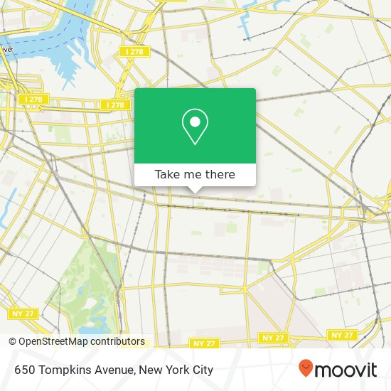 Mapa de 650 Tompkins Avenue, 650 Tompkins Ave, Brooklyn, NY 11216, USA