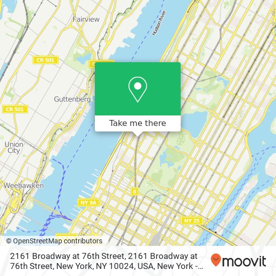 Mapa de 2161 Broadway at 76th Street, 2161 Broadway at 76th Street, New York, NY 10024, USA
