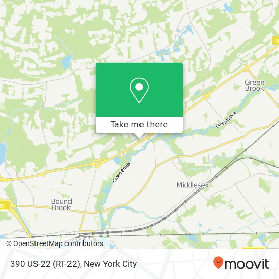 Mapa de 390 US-22 (RT-22), Green Brook Twp, NJ 08812