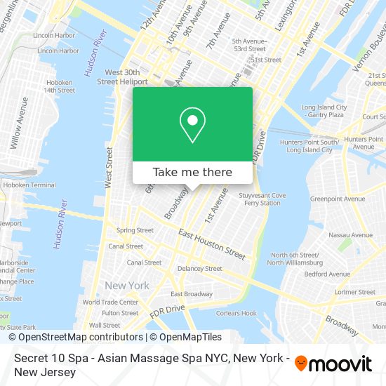 Secret 10 Spa - Asian Massage Spa NYC map