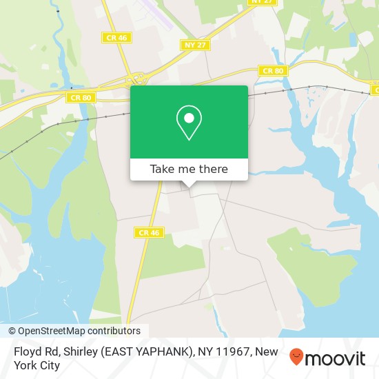 Mapa de Floyd Rd, Shirley (EAST YAPHANK), NY 11967