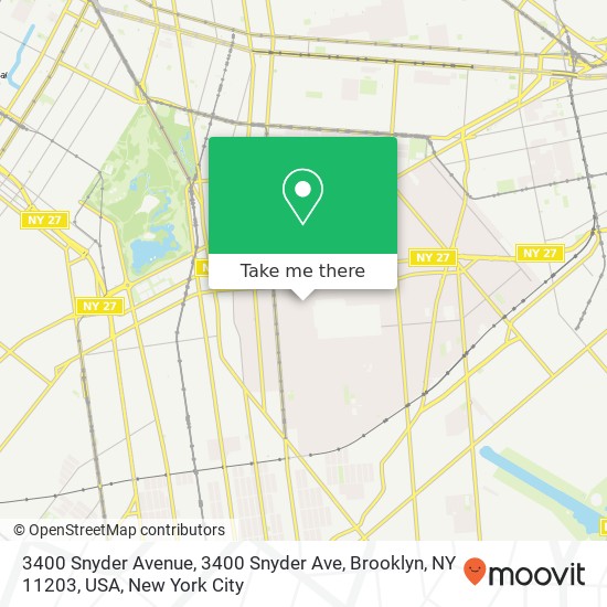 Mapa de 3400 Snyder Avenue, 3400 Snyder Ave, Brooklyn, NY 11203, USA