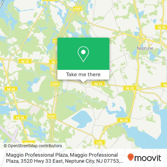 Mapa de Maggio Professional Plaza, Maggio Professional Plaza, 3520 Hwy 33 East, Neptune City, NJ 07753, USA