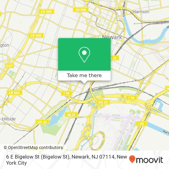 6 E Bigelow St (Bigelow St), Newark, NJ 07114 map