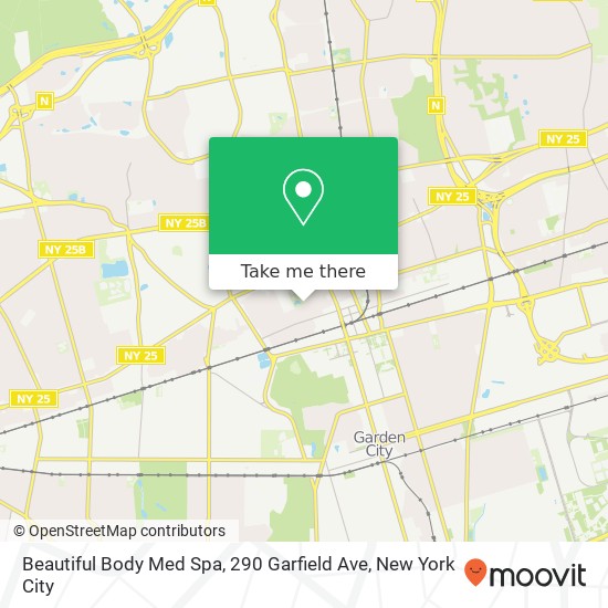 Mapa de Beautiful Body Med Spa, 290 Garfield Ave