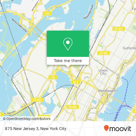 Mapa de 875 New Jersey 3, 875 NJ-3, Secaucus, NJ 07094, USA