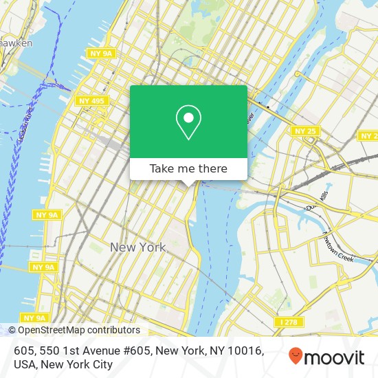 Mapa de 605, 550 1st Avenue #605, New York, NY 10016, USA