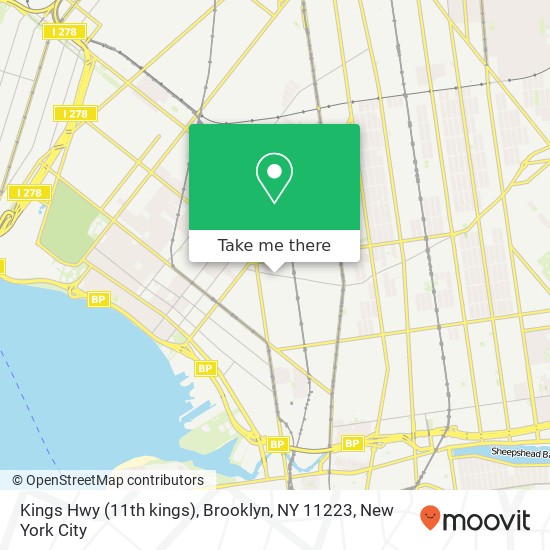 Mapa de Kings Hwy (11th kings), Brooklyn, NY 11223
