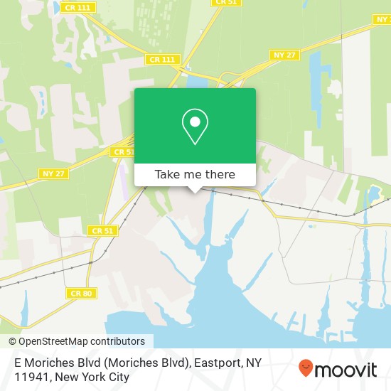 Mapa de E Moriches Blvd (Moriches Blvd), Eastport, NY 11941