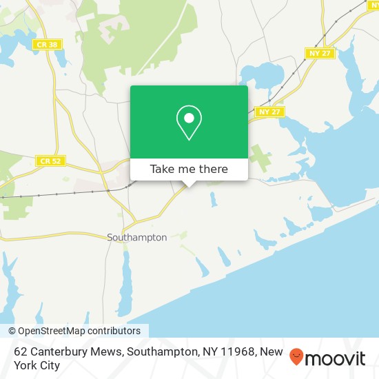 Mapa de 62 Canterbury Mews, Southampton, NY 11968