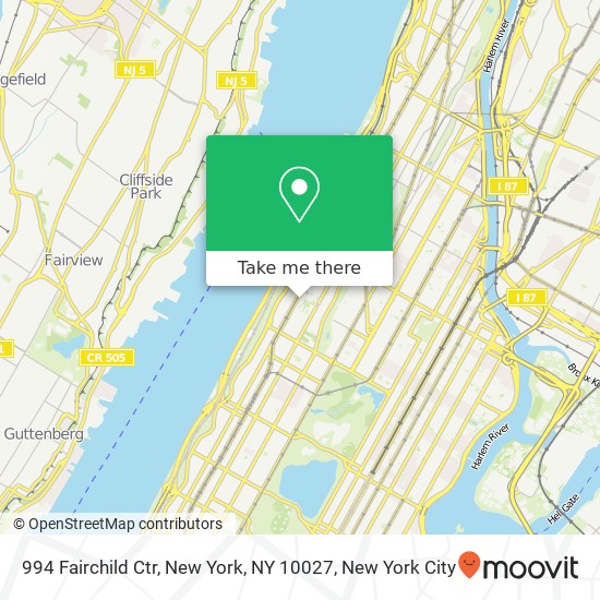 994 Fairchild Ctr, New York, NY 10027 map