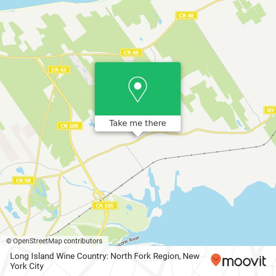 Long Island Wine Country: North Fork Region map