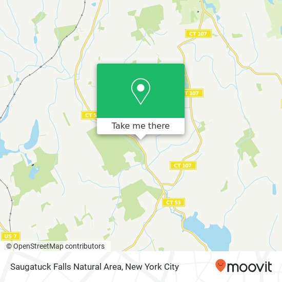 Mapa de Saugatuck Falls Natural Area, 486 Redding Rd