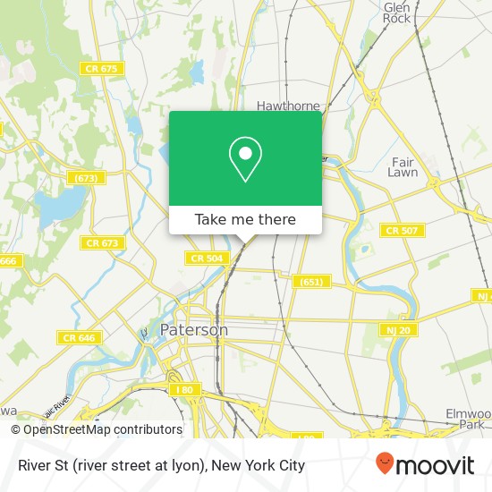 Mapa de River St (river street at lyon), Paterson, NJ 07524