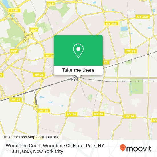 Mapa de Woodbine Court, Woodbine Ct, Floral Park, NY 11001, USA