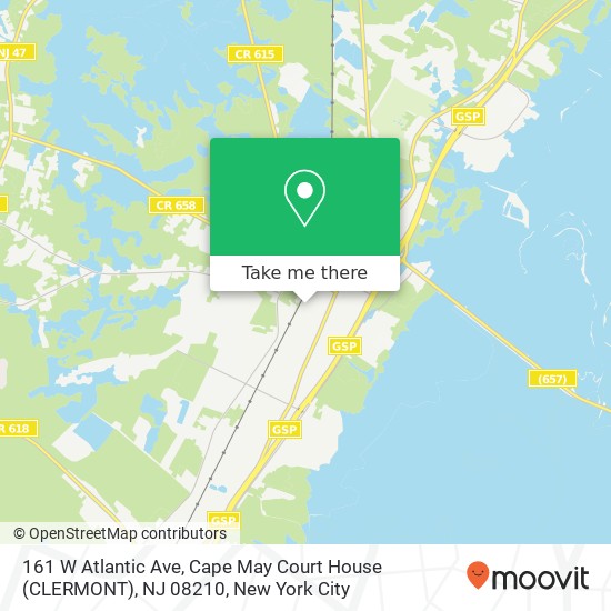 Mapa de 161 W Atlantic Ave, Cape May Court House (CLERMONT), NJ 08210