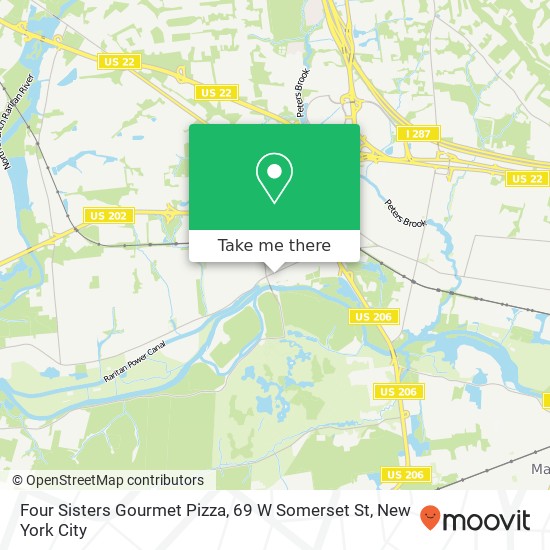 Four Sisters Gourmet Pizza, 69 W Somerset St map