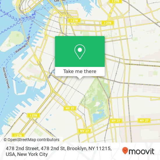 Mapa de 478 2nd Street, 478 2nd St, Brooklyn, NY 11215, USA