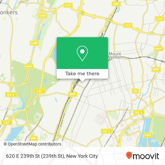 Mapa de 620 E 239th St (239th St), Bronx, NY 10470