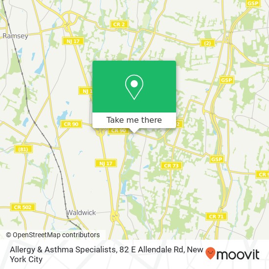 Mapa de Allergy & Asthma Specialists, 82 E Allendale Rd