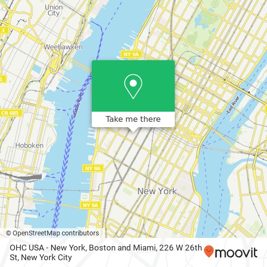 Mapa de OHC USA - New York, Boston and Miami, 226 W 26th St