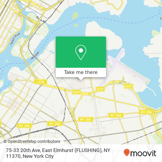 Mapa de 75-33 20th Ave, East Elmhurst (FLUSHING), NY 11370