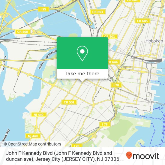 John F Kennedy Blvd (John F Kennedy Blvd and duncan ave), Jersey City (JERSEY CITY), NJ 07306 map