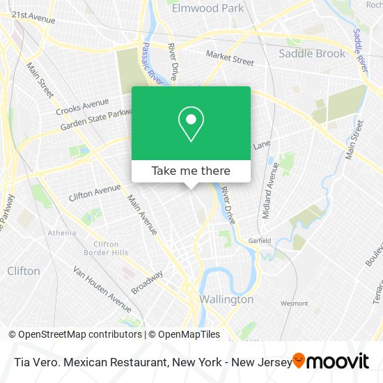 Mapa de Tia Vero. Mexican Restaurant