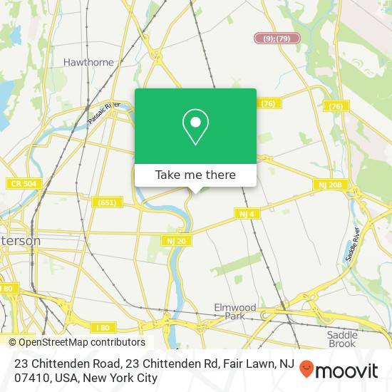 Mapa de 23 Chittenden Road, 23 Chittenden Rd, Fair Lawn, NJ 07410, USA