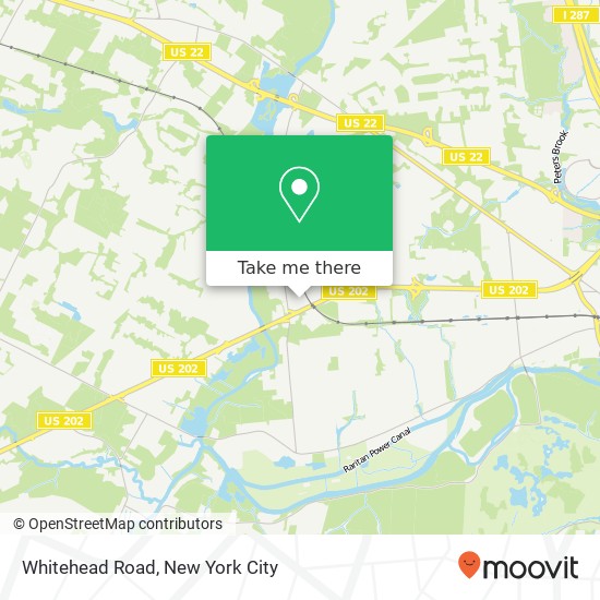 Mapa de Whitehead Road, Whitehead Rd, Bridgewater, NJ 08807, USA