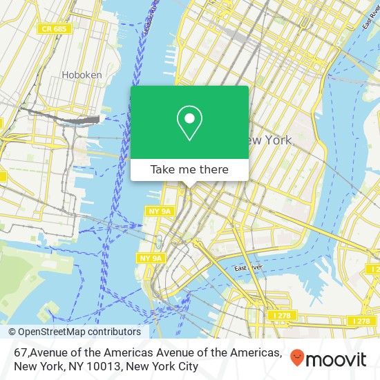 67,Avenue of the Americas Avenue of the Americas, New York, NY 10013 map