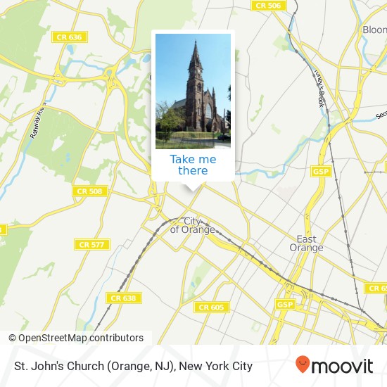 Mapa de St. John's Church (Orange, NJ), 94 Ridge St