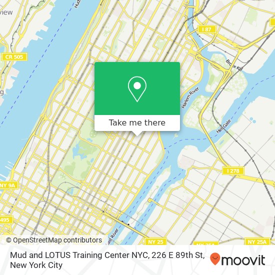 Mud and LOTUS Training Center NYC, 226 E 89th St map