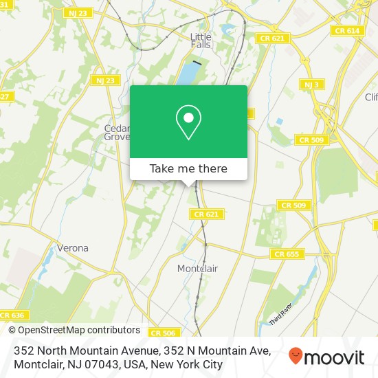 352 North Mountain Avenue, 352 N Mountain Ave, Montclair, NJ 07043, USA map