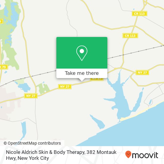 Mapa de Nicole Aldrich Skin & Body Therapy, 382 Montauk Hwy