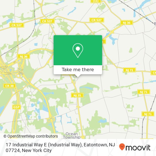 17 Industrial Way E (Industrial Way), Eatontown, NJ 07724 map