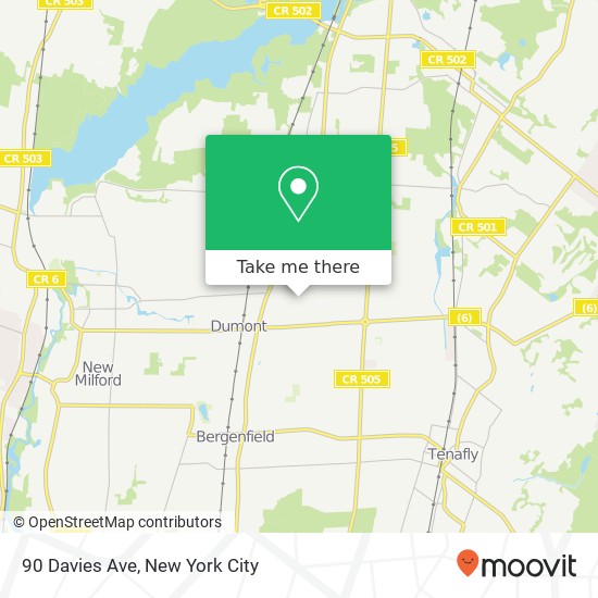 Mapa de 90 Davies Ave, Dumont, NJ 07628