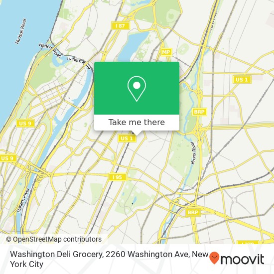 Mapa de Washington Deli Grocery, 2260 Washington Ave