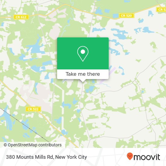 Mapa de 380 Mounts Mills Rd, Monroe Twp, NJ 08831