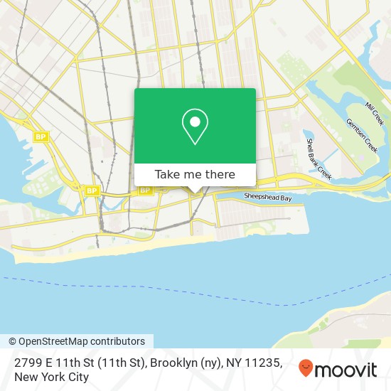 Mapa de 2799 E 11th St (11th St), Brooklyn (ny), NY 11235
