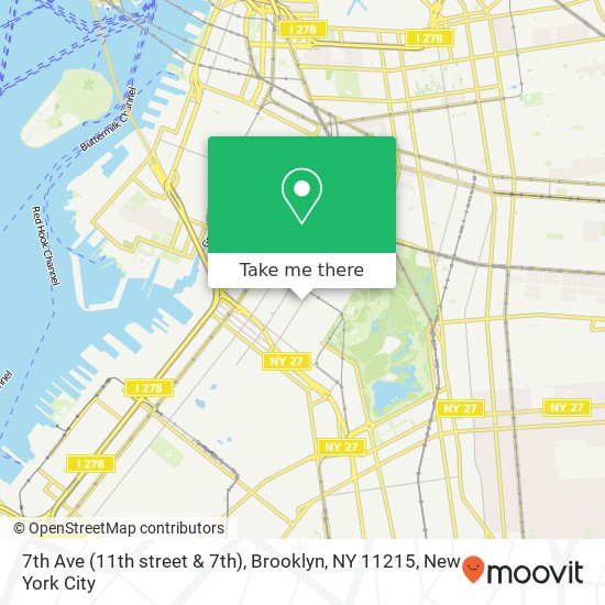 Mapa de 7th Ave (11th street & 7th), Brooklyn, NY 11215