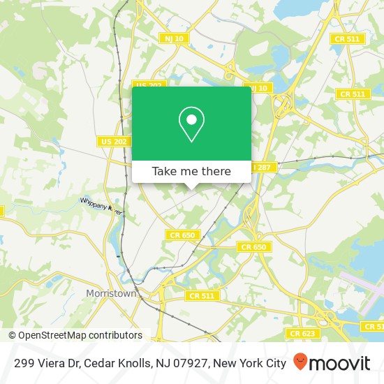 Mapa de 299 Viera Dr, Cedar Knolls, NJ 07927