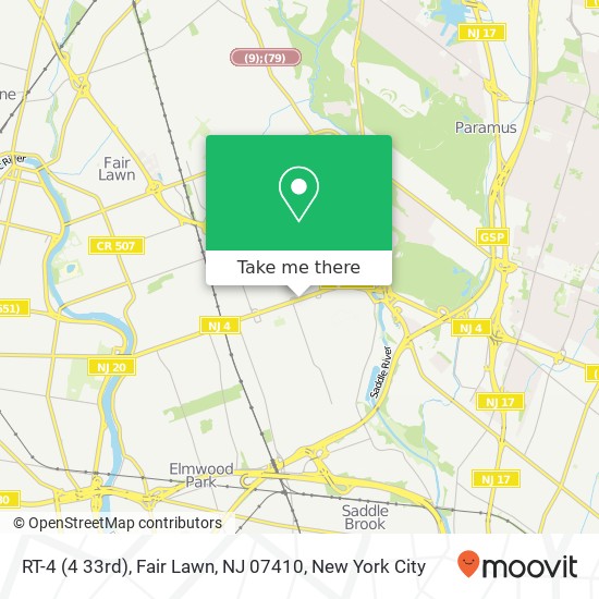 Mapa de RT-4 (4 33rd), Fair Lawn, NJ 07410
