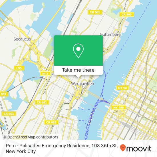 Perc - Palisades Emergency Residence, 108 36th St map