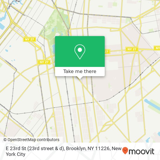 Mapa de E 23rd St (23rd street & d), Brooklyn, NY 11226