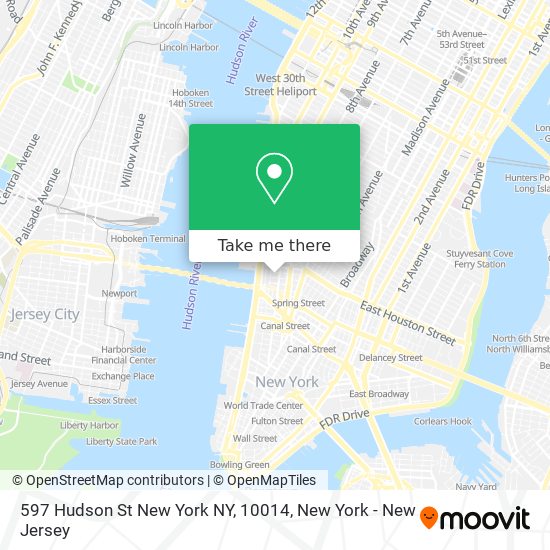 Mapa de 597 Hudson St New York NY, 10014